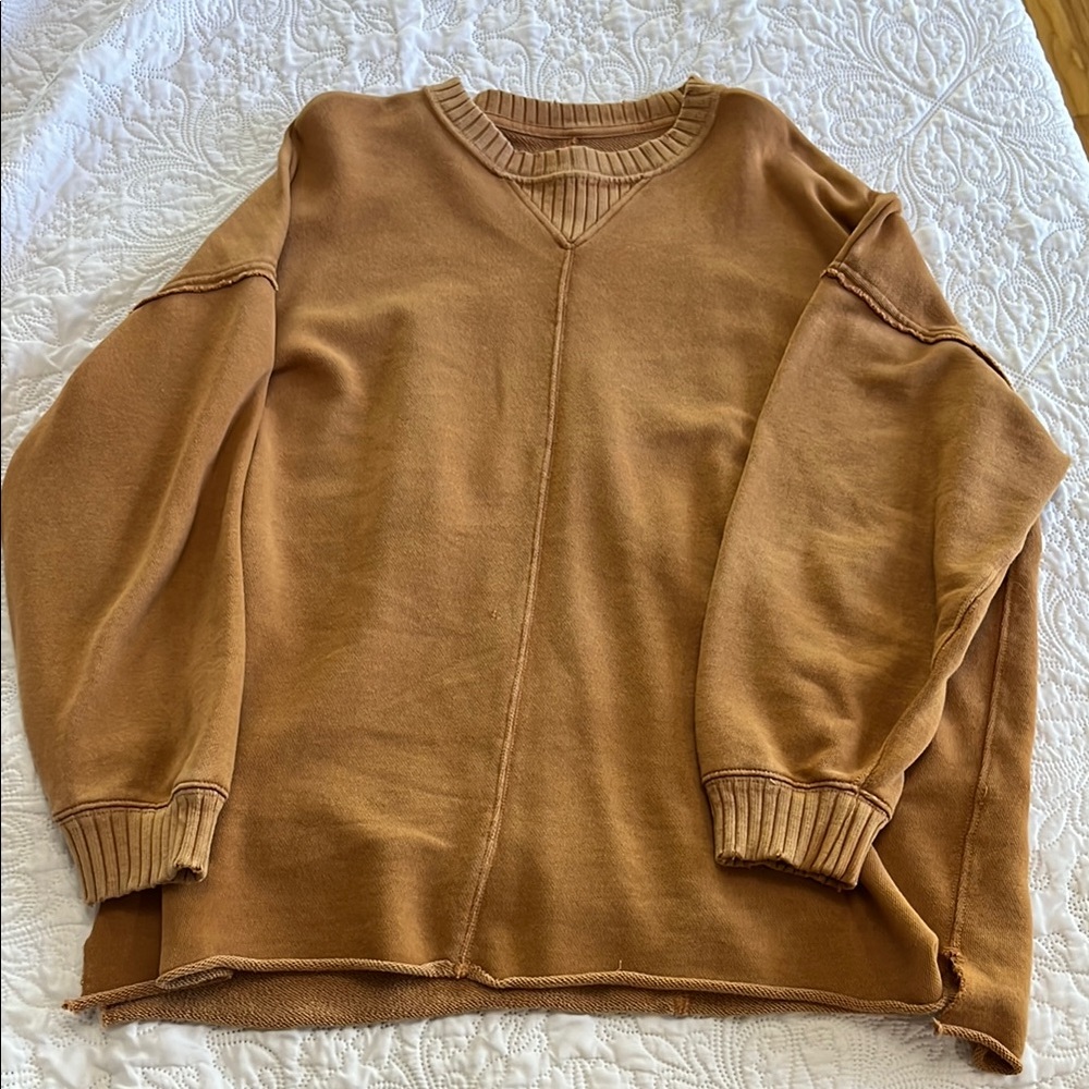 Aerie brown oversized sweatshirt